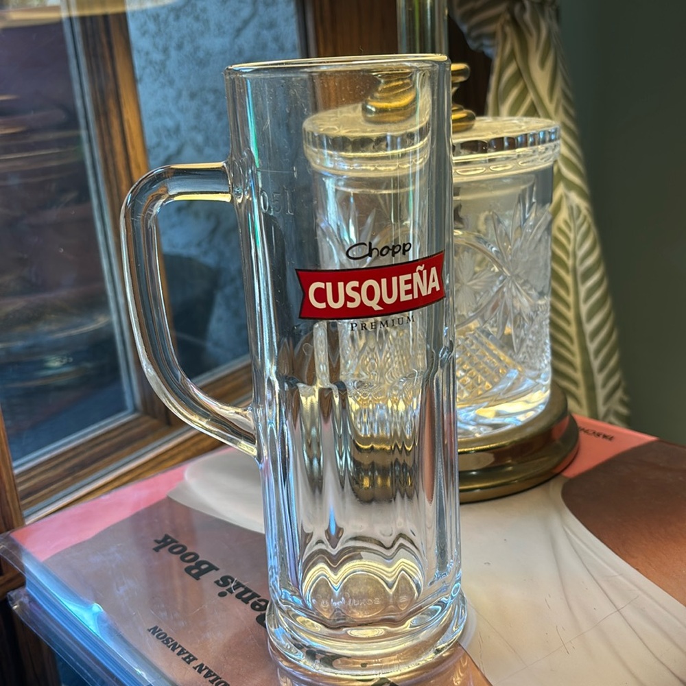 Rare vintage chopp cusqueña peru beer glass/stein 0.5l